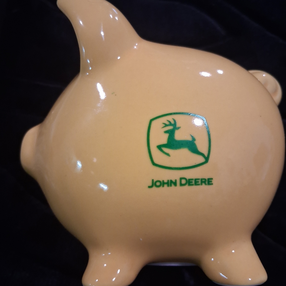 John Deere Yellow Piggy Bank with Logo